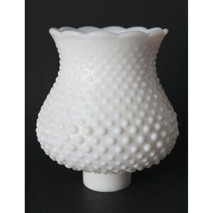 5-1/4" White Hobnail Milk Glass Hurricane Lamp Shade/Replacement Milk Glass Hurr